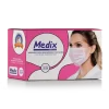 Máscara Tripla Descartável Rosa Medix - Caixa C/ 50 Unidades